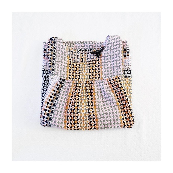 J. Crew Patterned Top Multicolor Loose Fitting Lightweight SZ2 - Picture 4 of 7